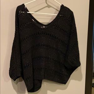Express Black/Silver Sweater Blouse